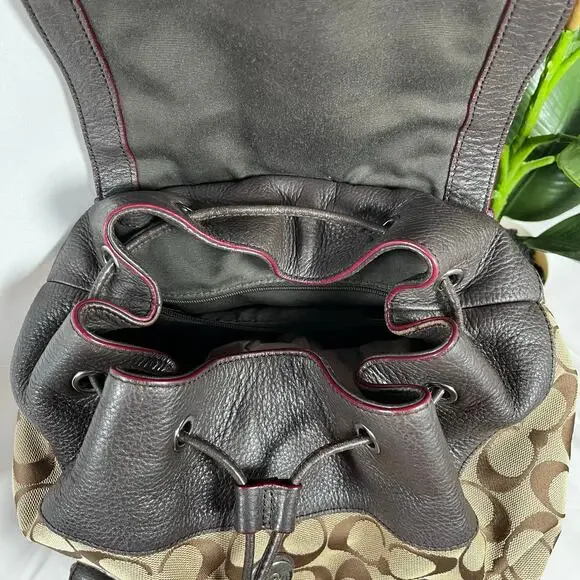 COACH Vintage Y2K Monogram Billie Leather and Canvas Backpack - Picture 8 of 14